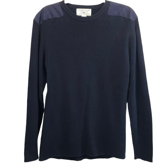 Work Wear Other - Navy Sweater by Work Wear Vintage Look Sz Med Pullover Crew Neck